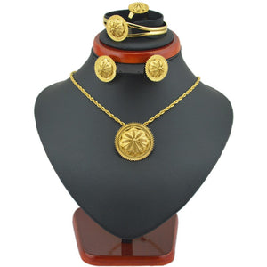 Ethlyn Best Quailty Ethiopian jewelry sets Gold Color hair jewelry 6pcs sets & African jewelry for Ethiopia best Women gift S27